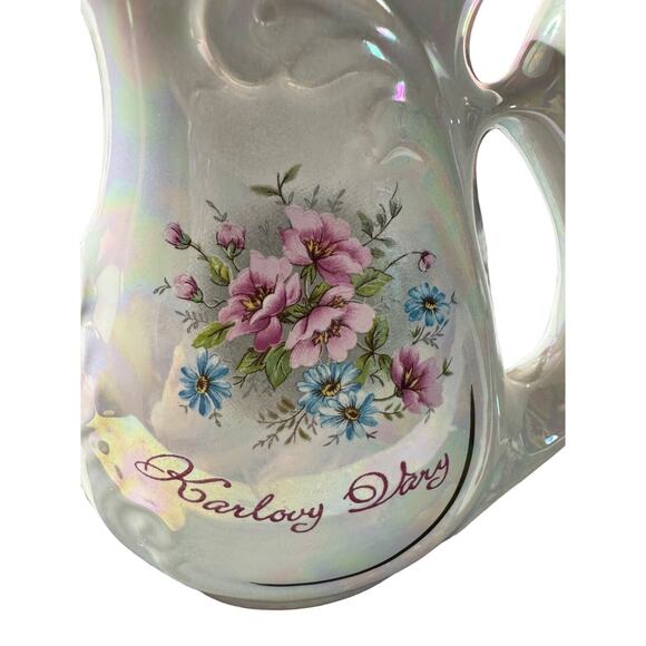 VINTAGE RARE FIND Floral Patterned Karlovy Vary Porcelain Spa Sipping Cup 4.25" - Picture 3 of 6